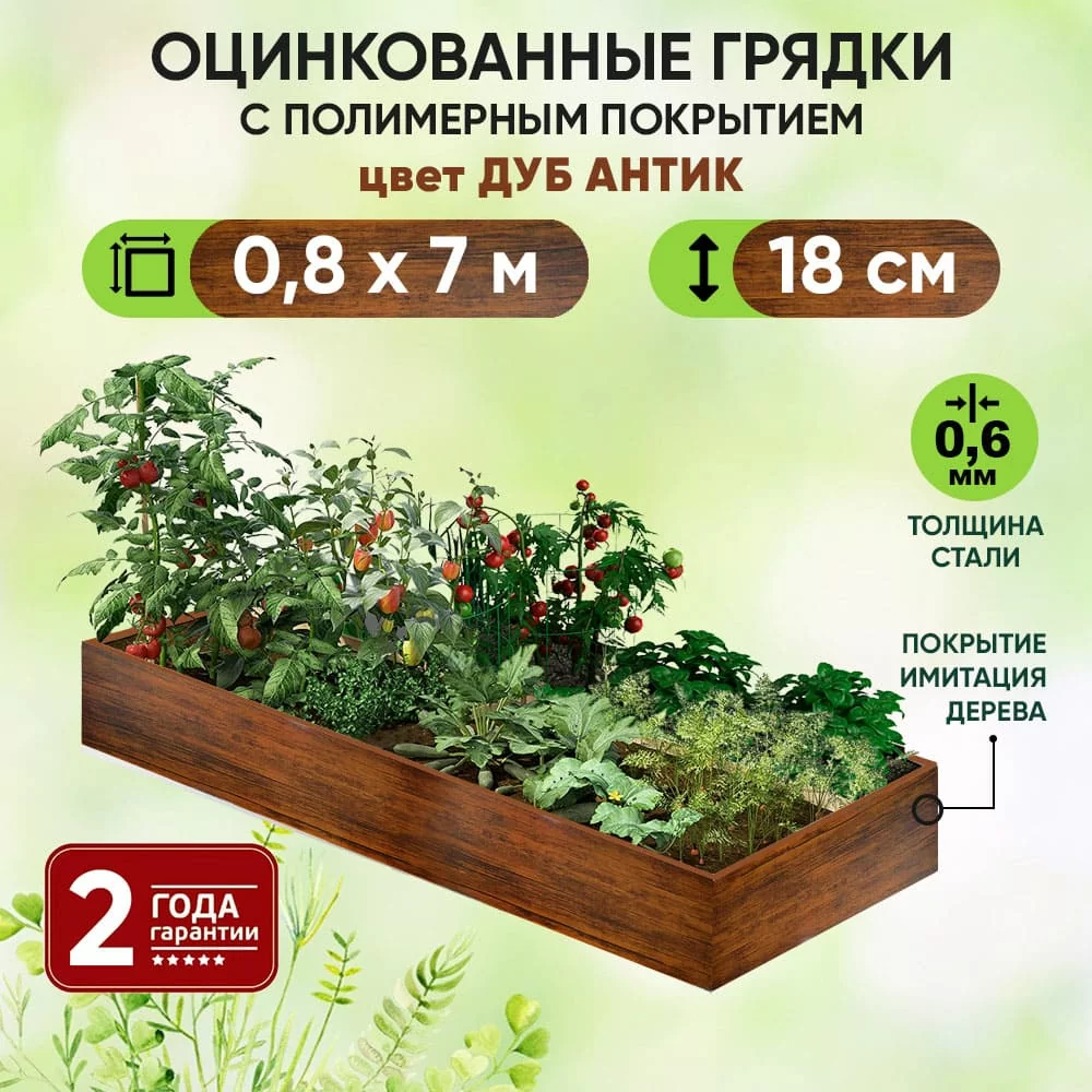 Грядка Дуб Антик (0,8 х 7)